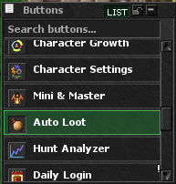 Auto Loot button in the client Buttons list