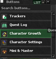 Character Growth button in the client Buttons list