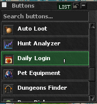 Daily Login button in the client top menu