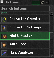 Mini and Master button in the client top menu