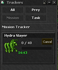 Mission Tracker showing progress and remaining time