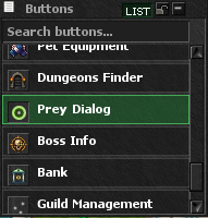 Prey System button in the client Buttons list